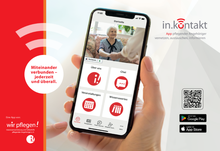 Das digitale Pflegebistro eröffnet einen Chatkanal in der App in.kontakt.